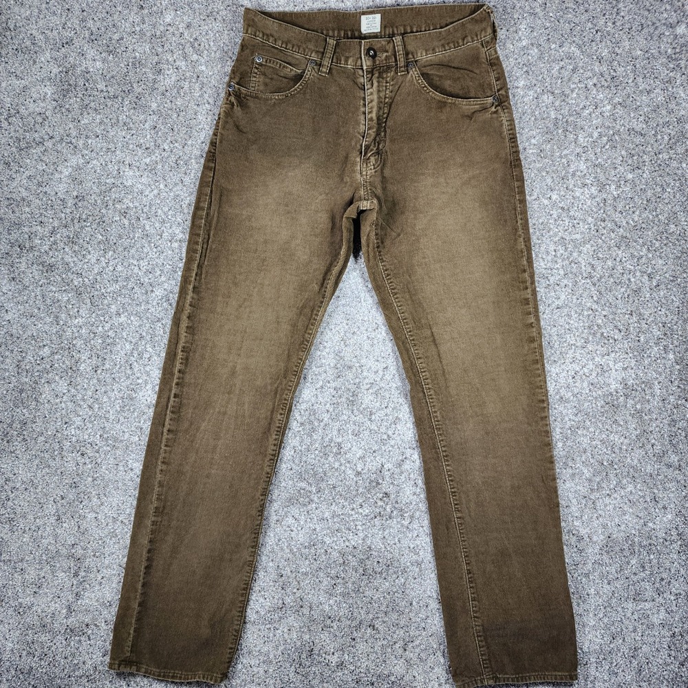J.Crew Corduroy Pants Mens 30x32 Straight Leg 100% Cotton Brown Excellent - Picture 2 of 14